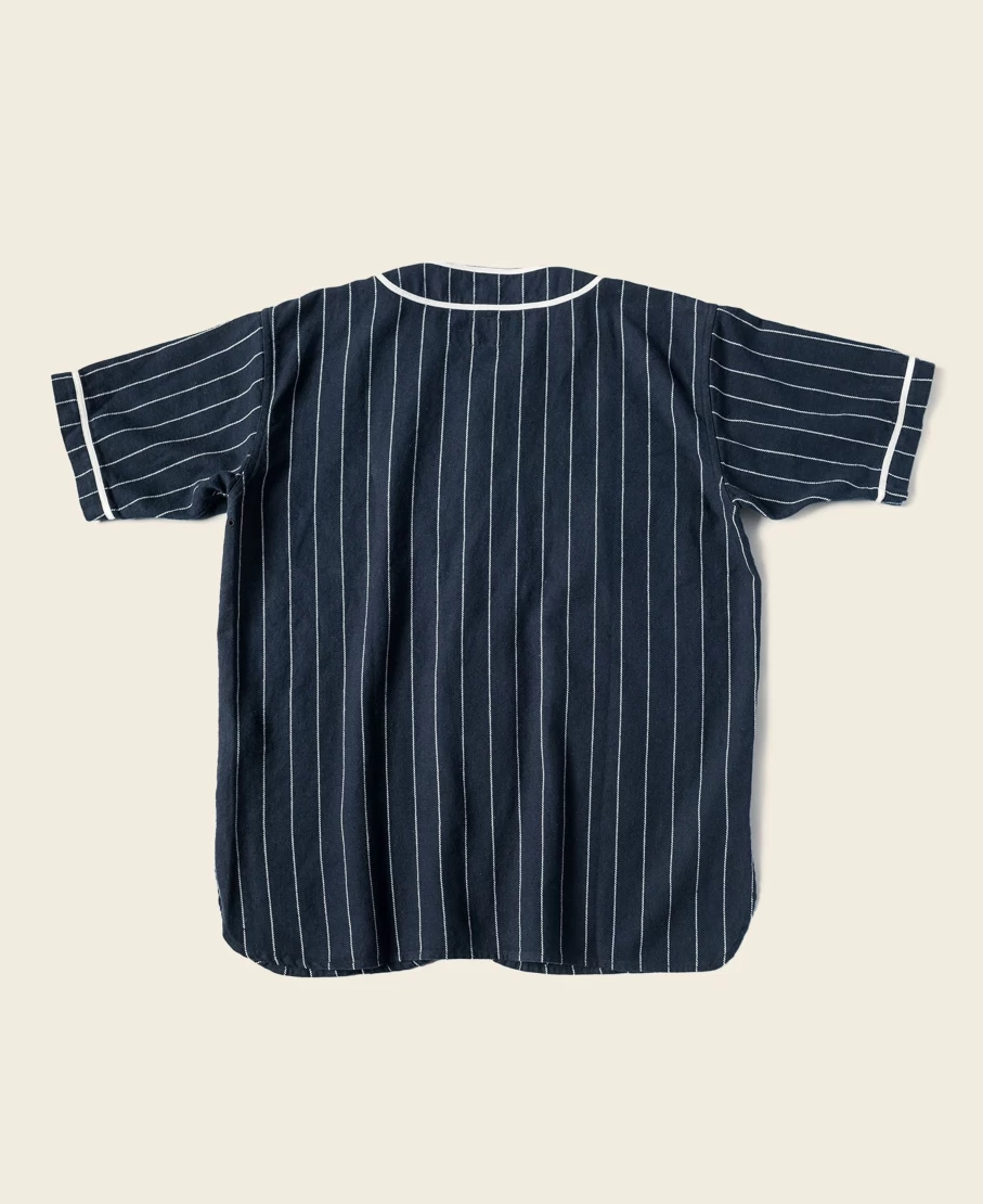 Bronson Men's Blue Vintage WWII Military Style Baseball Shirt - 7th Aff Inspired