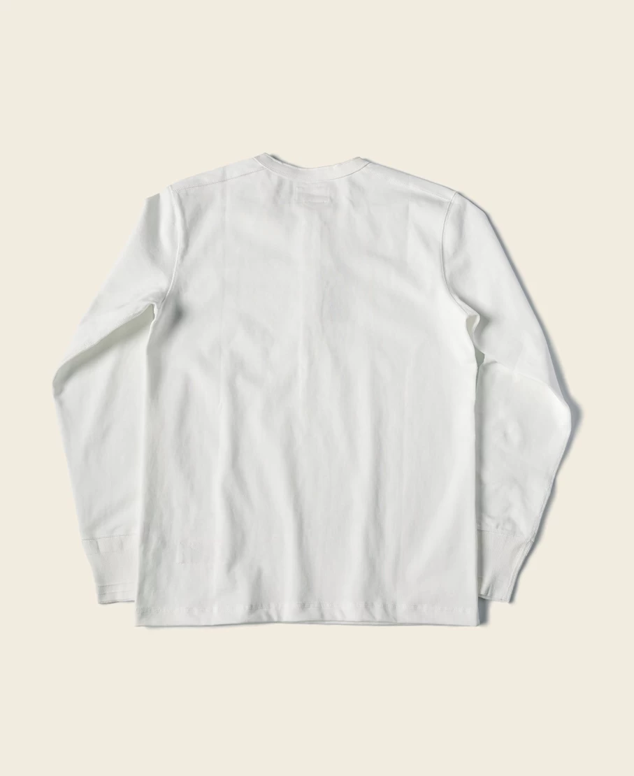 Bronson Men's Vintage White Long Sleeve Henley Shirt