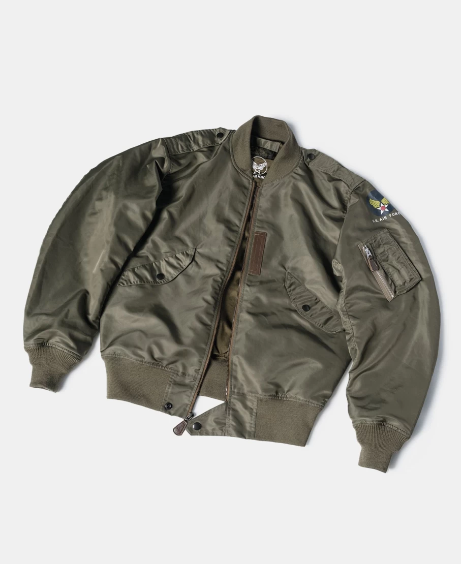 Bronson Men's Olive L-2 Flight Jacket – US Air Force Style Military Aviator Jacket
