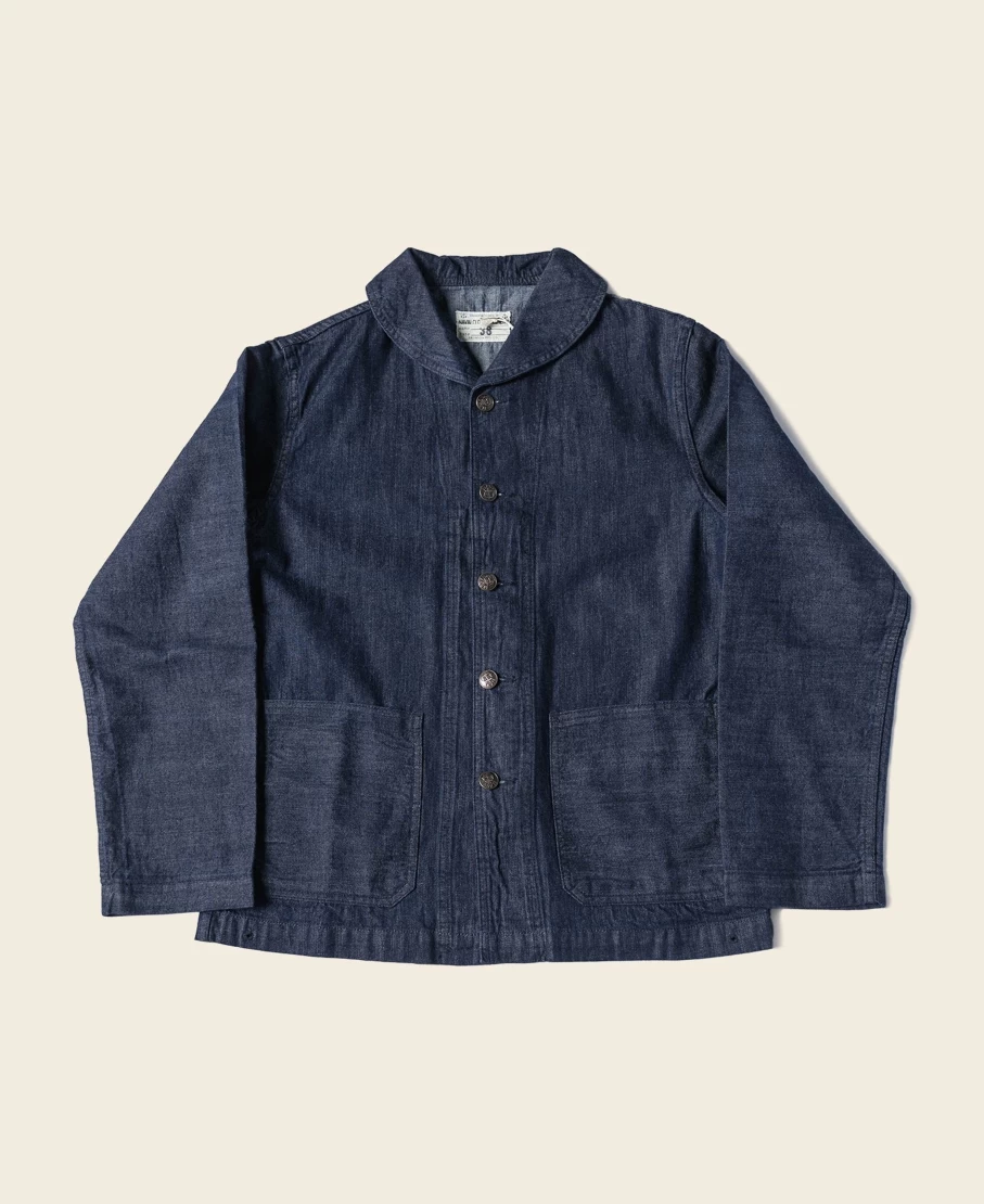 Bronson Men's Indigo Denim Utility Jacket - USN 2nd Model Coverall Style 1922