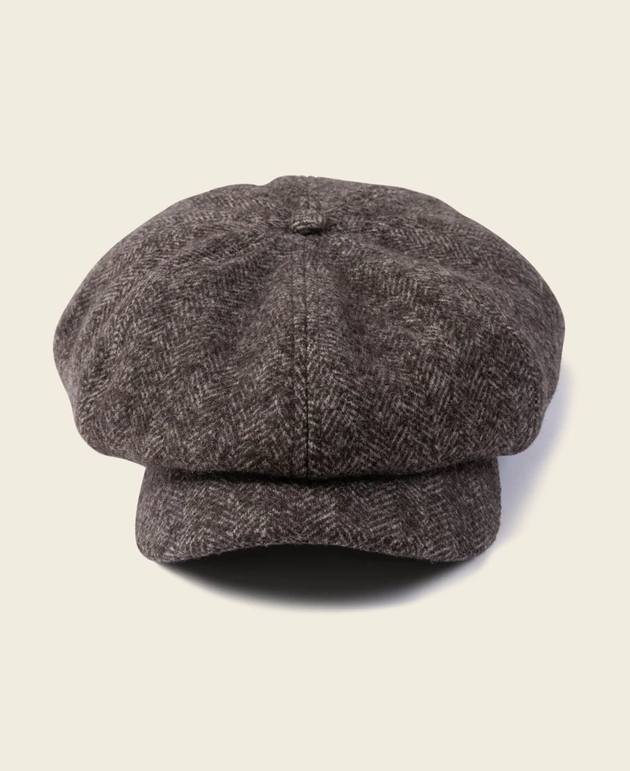Bronson Men's Brown Herringbone Wool Newsboy Cap – Classic Vintage Style