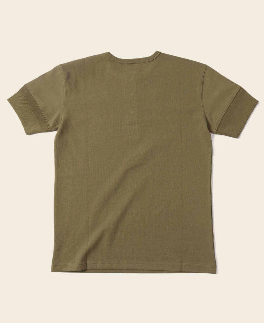 Bronson Men's Vintage Green Henley Short Sleeve T-Shirt