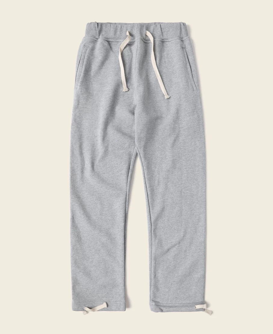 Bronson Men's Heavyweight Terry Sweatpants - 17.6 Oz Gray Lounge Pants for Comfort & Durability