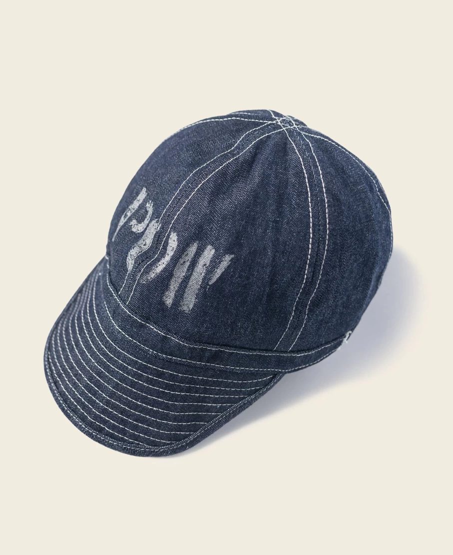 Bronson Men's Indigo Blue Denim Cap - Vintage Style Pow Workwear Hat