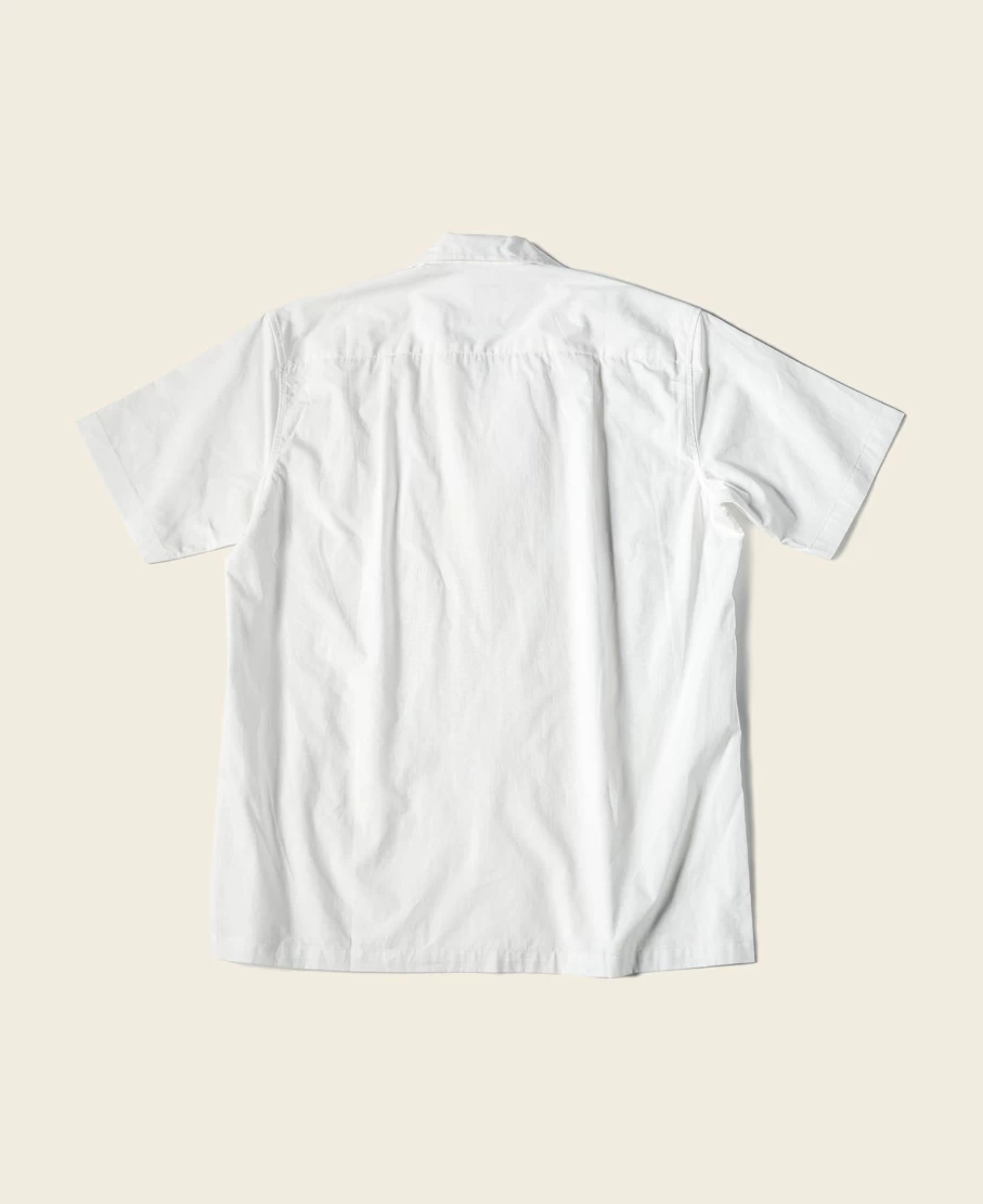 Bronson Men's Classic Panama Open Collar Shirt in White - Ivory Casual Summer Top