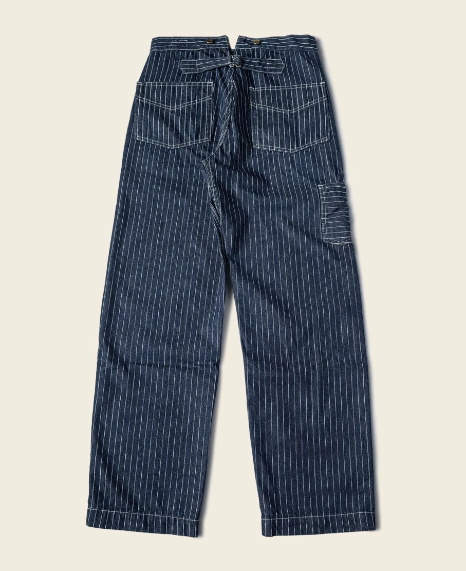 Bronson 1920s Wabash Railway Work Pants for Men in Indigo - Vintage Denim Trousers
