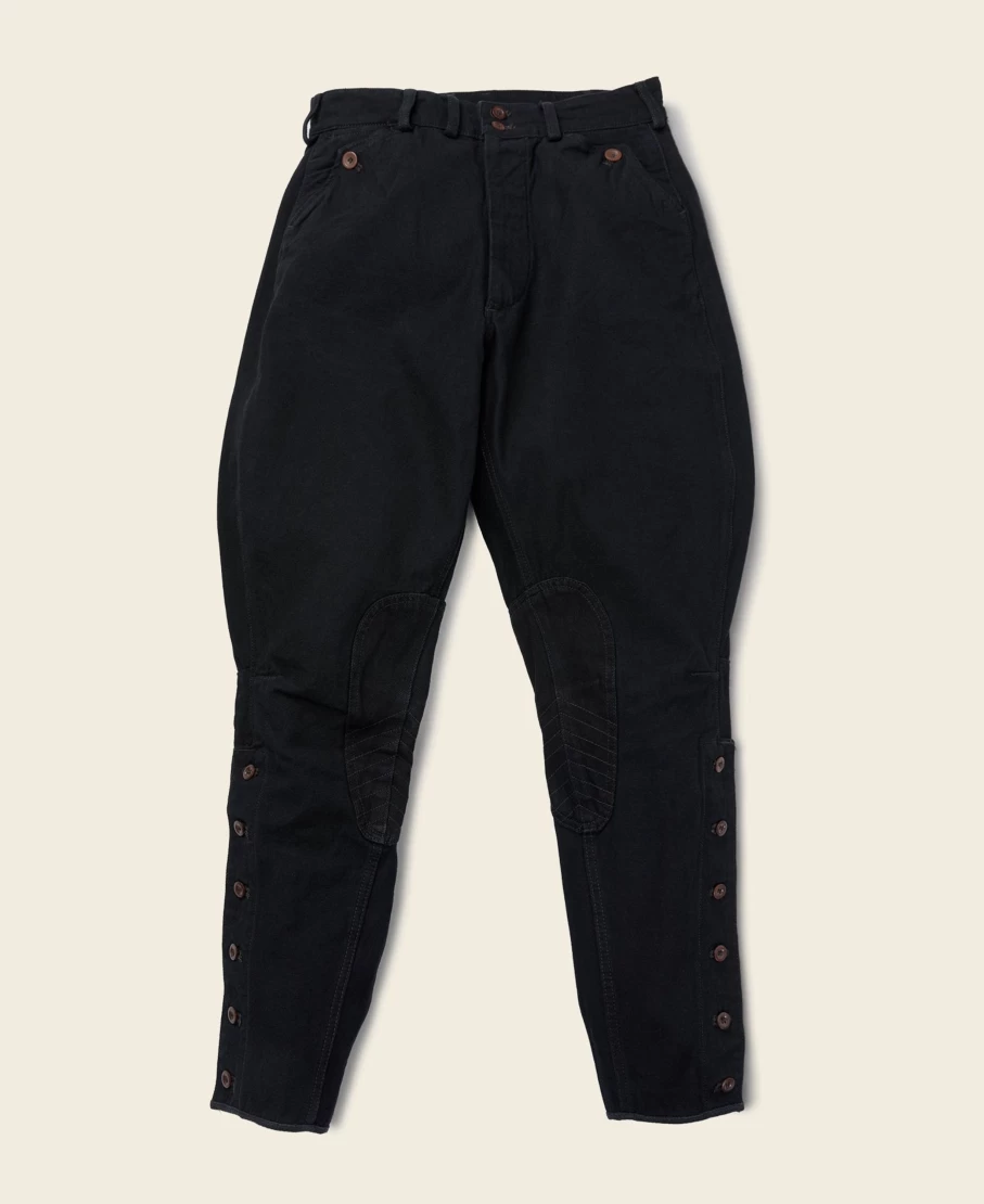 Bronson Men's 1920S Black Motor Troop Breeches - Vintage Military Style Trousers