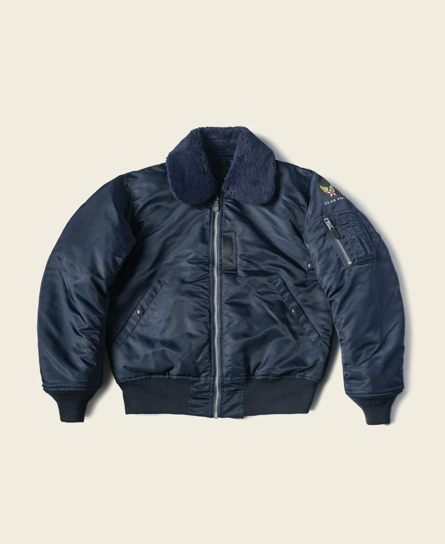 Bronson Men's Navy B-15C Flight Jacket - 1950s US Air Force Bomber Jacket Vintage Style