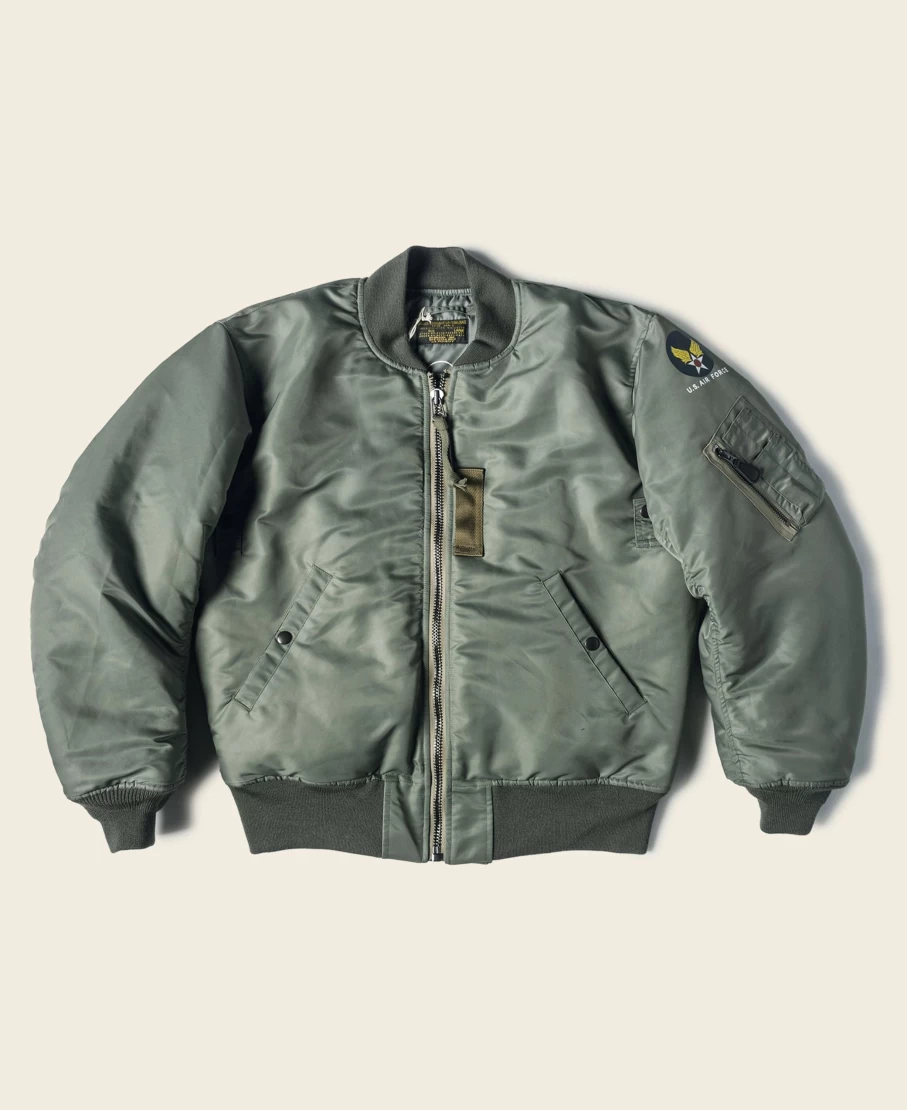 Bronson MA-1 Flight Jacket for Men - 1950s USAF Style Bomber Jacket in Celadon Green