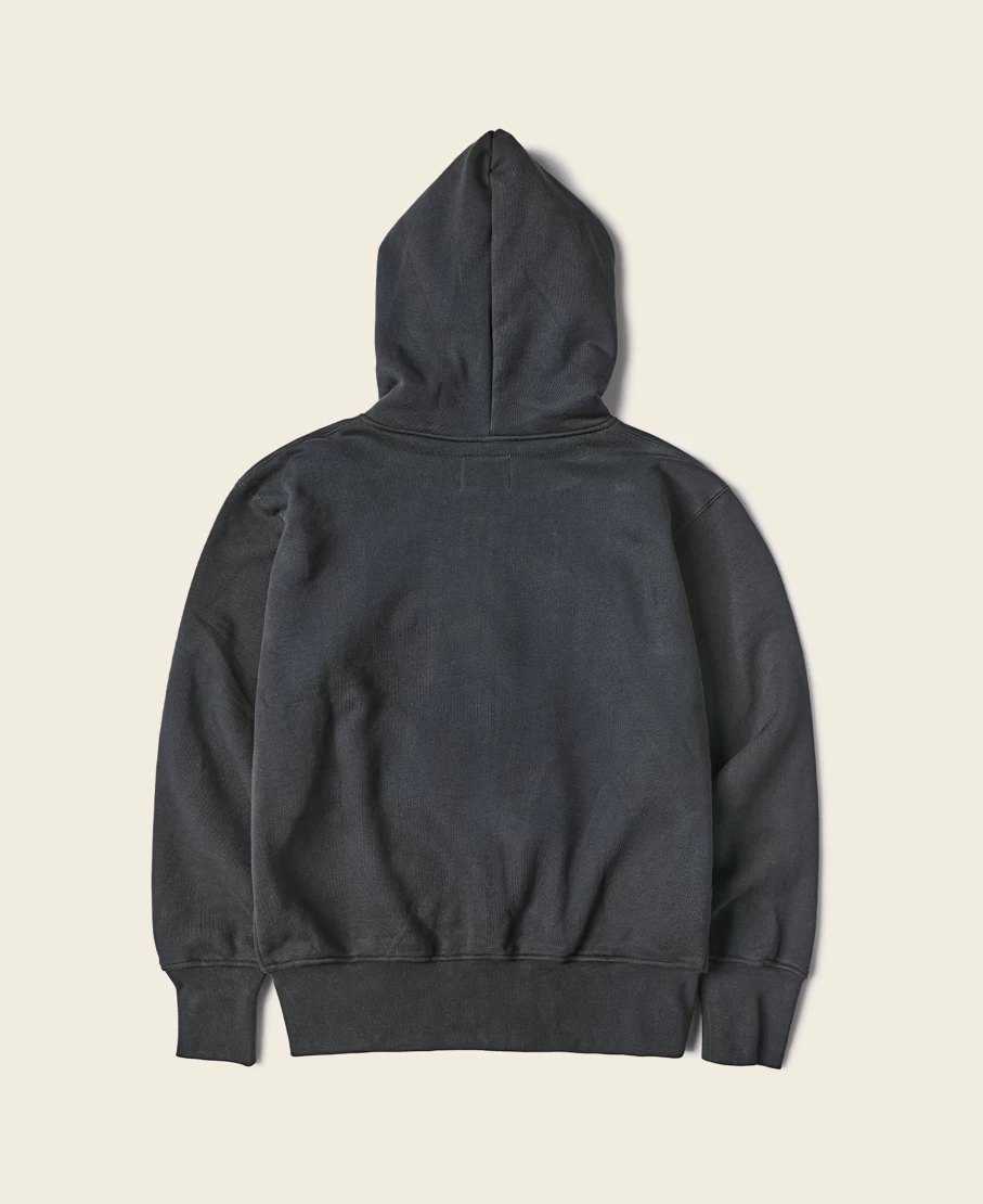 Bronson Men's Black Terry Cloth Zip-Up Hoodie - 17.5 Oz Heavyweight Pullover