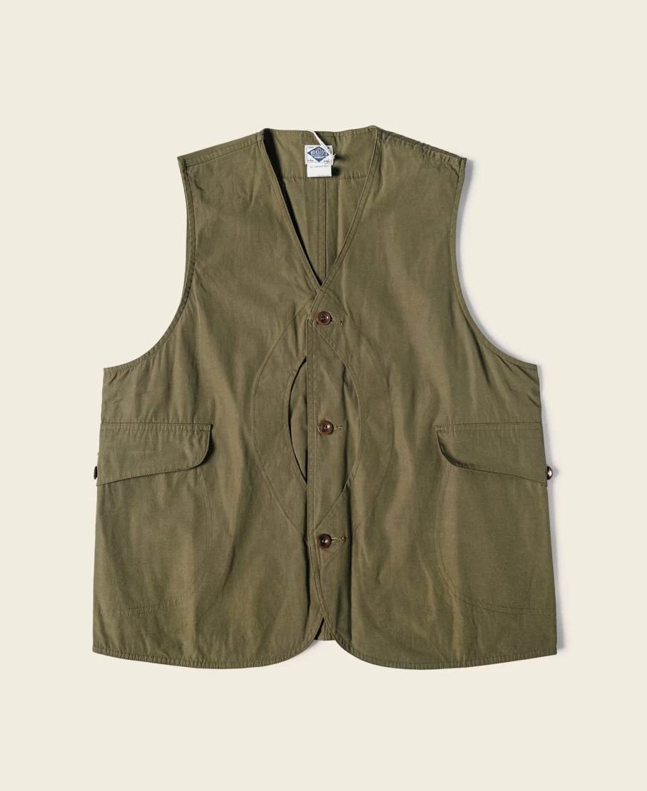 Bronson Men's Olive Outdoor Vest with Game Pocket - Polyester Cotton Blend Hunting Vest