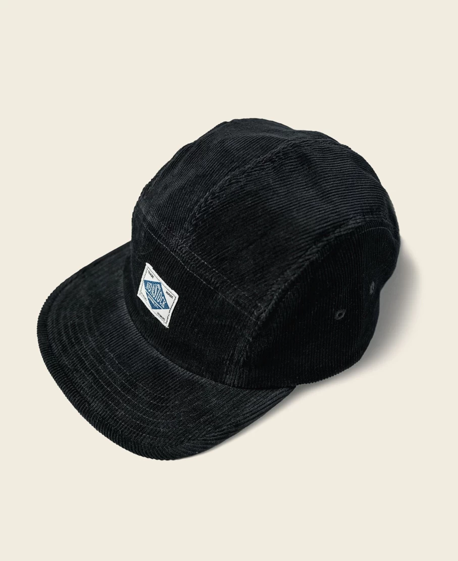 Bronson Men's Black Corduroy 5 Panel Cap - 12.5 Oz