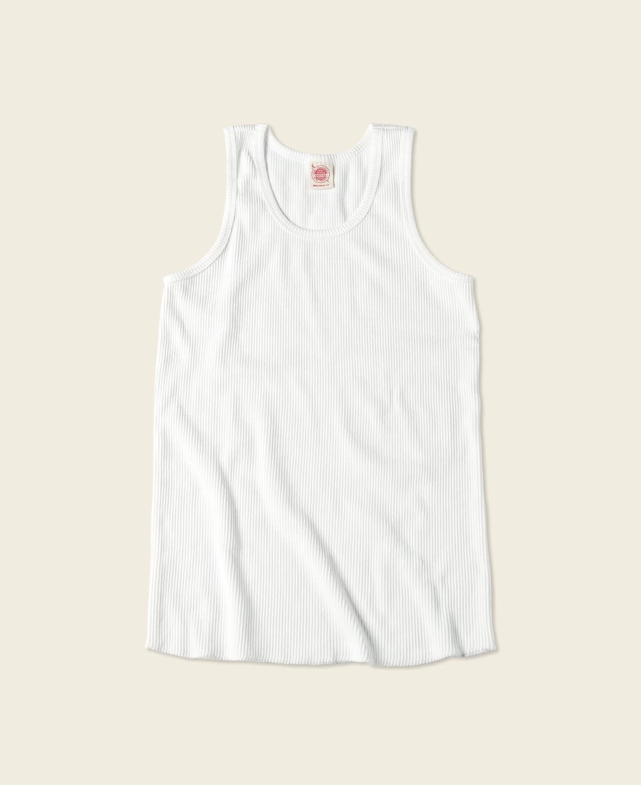 Bronson Men's White Cotton Tank Top - 10.5 Oz Comfortable Undershirt for Casual Wear