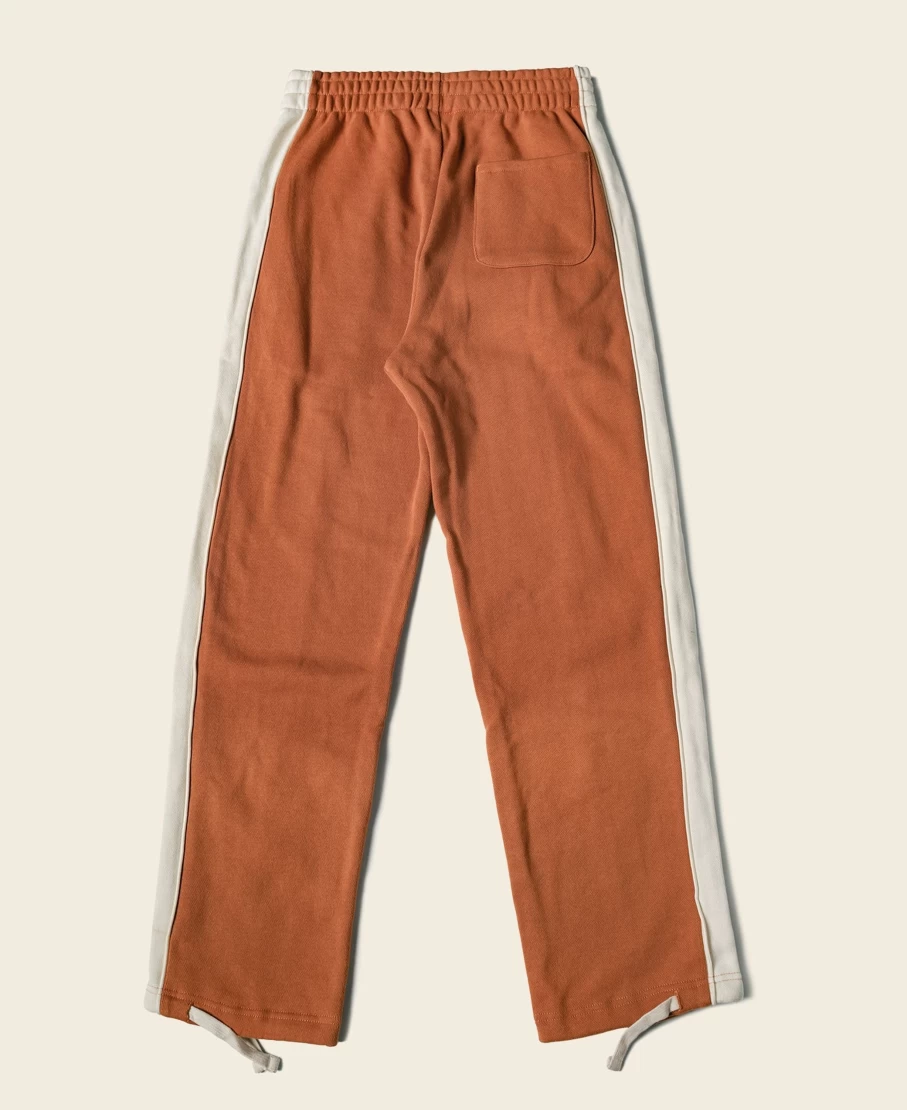 Bronson Men's Orange Classic Straight-Leg Striped Embroidered Cotton-Terry Sweatpants