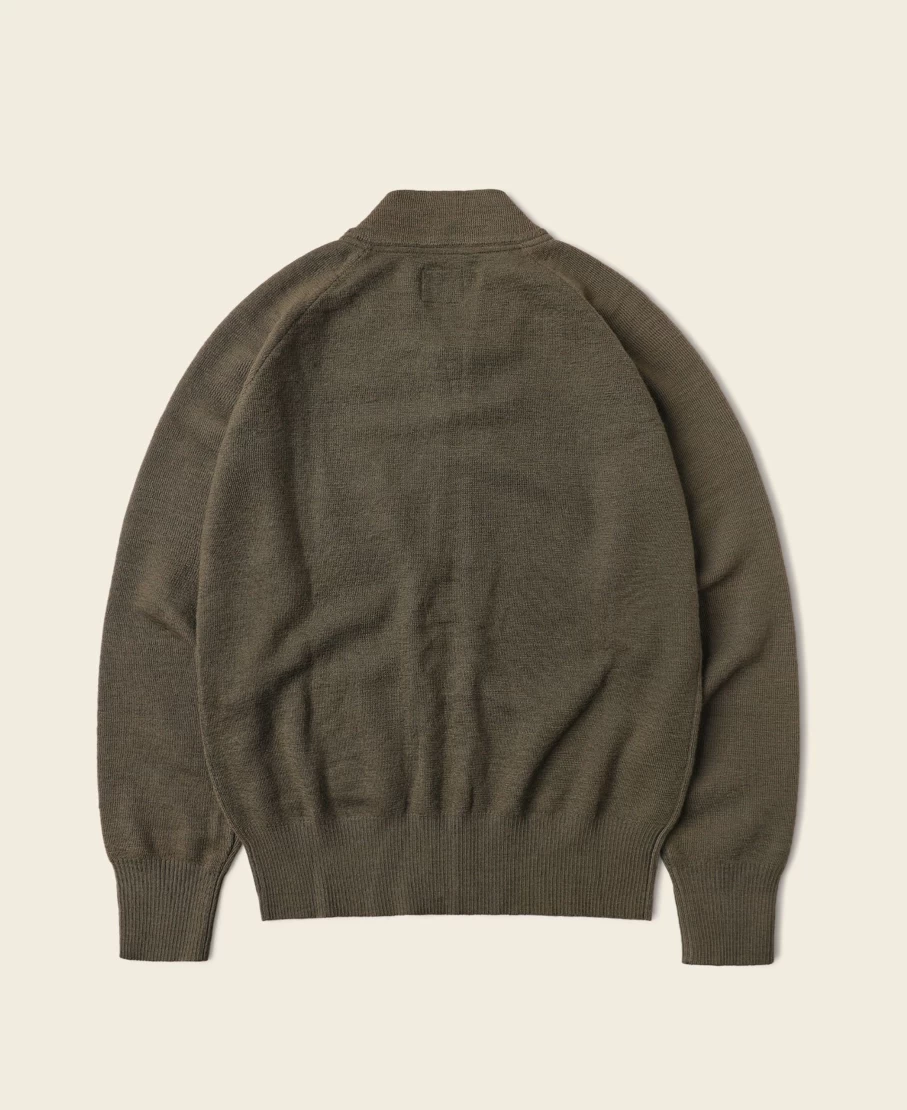 Bronson Men's Olive Wool Sweater - Vintage USAAF Type C-2 Military Style