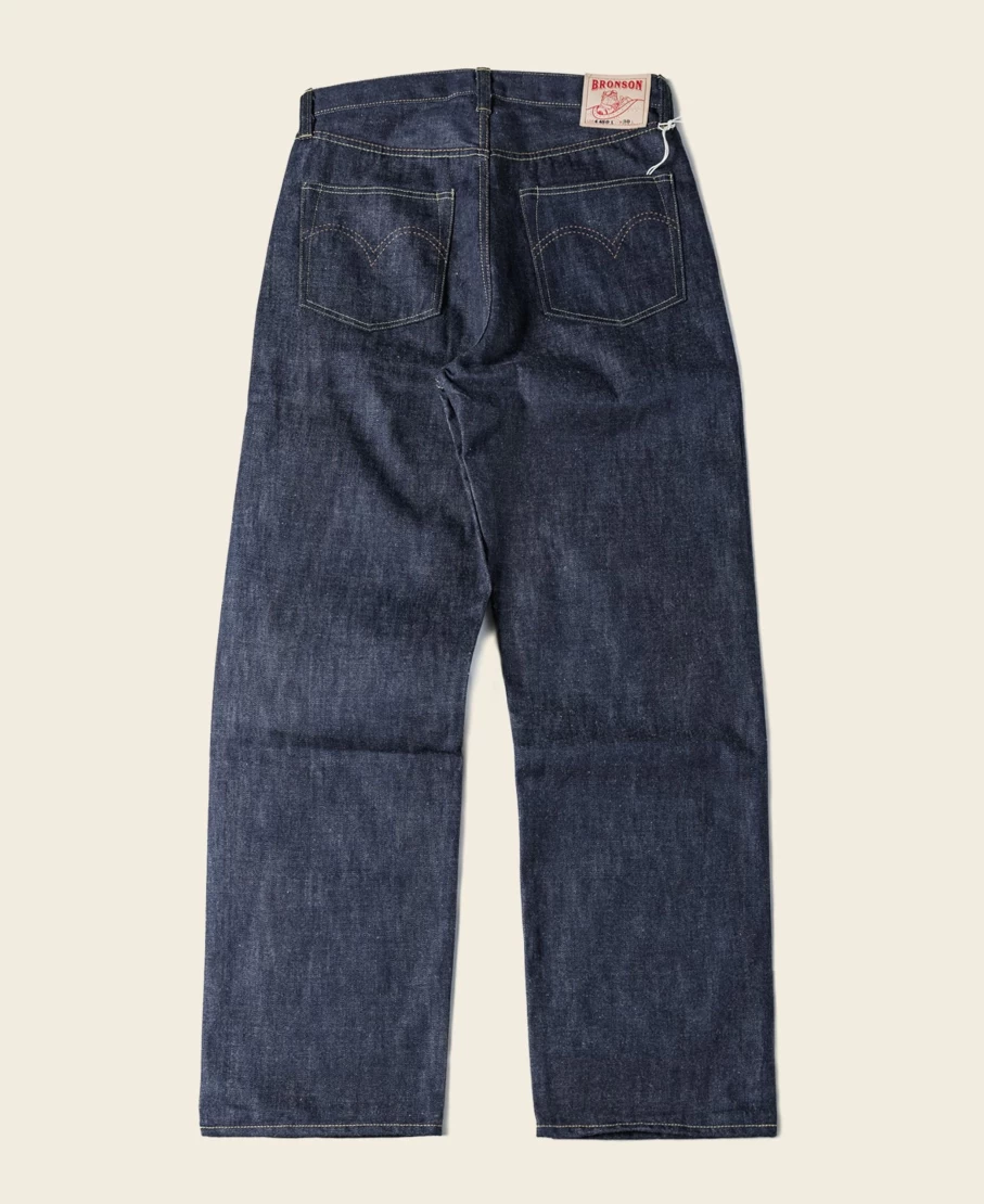 Bronson 1944 WWII Selvedge Denim Jeans for Men - Indigo Raw Denim Vintage Workwear Trousers