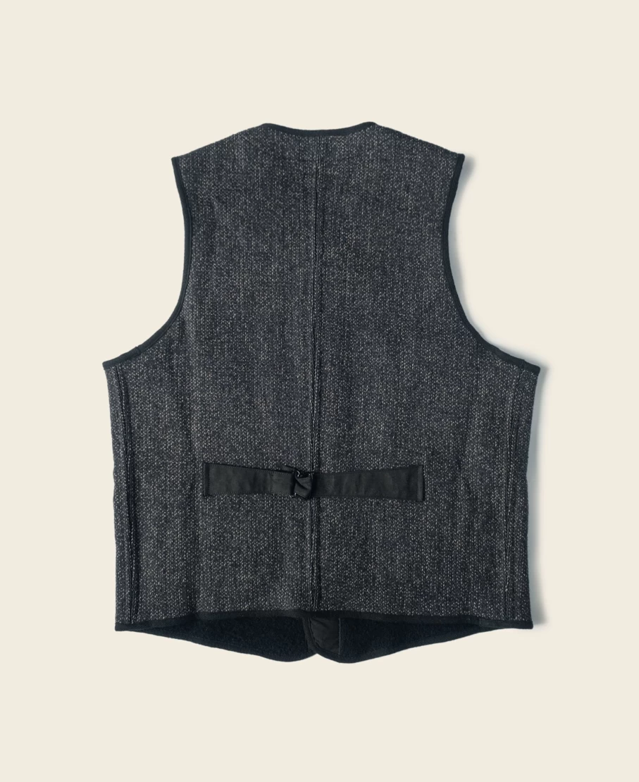 Bronson Men's 1930s Salt & Pepper Wool Beach Vest - Vintage Style Woolen Waistcoat