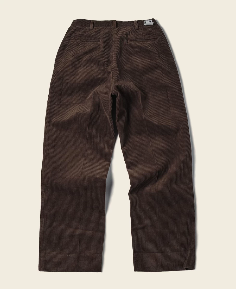 Bronson Men's Brown 8 Wale Corduroy Trousers - 12.5 Oz Heavyweight Cotton Pants