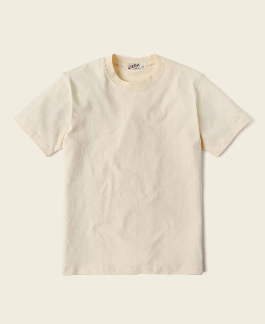 Bronson Men's 9 Oz Heavyweight Cotton T-Shirt in Embryo - Premium US Made Tubular Tee