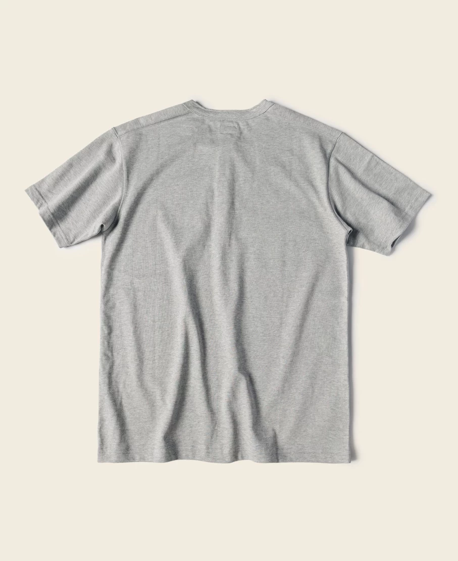 Bronson Men's Gray Cotton Short Sleeve Henley T-Shirt - 10.6 Oz Comfort Fit Casual Top