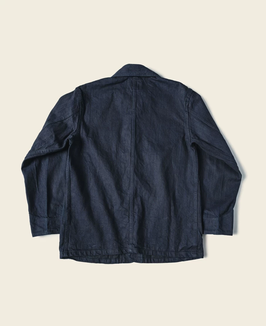 Bronson Men's 1950s Navy Slub Denim Chore Jacket - 14.5 Oz Heavyweight Workwear