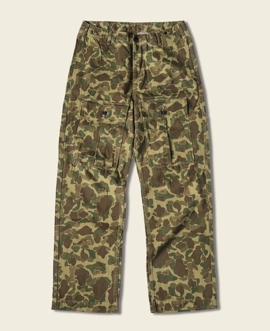 Bronson Men's M-1943 Herringbone Cotton Pants in Camouflage - US Army Style Modified Tactical Trousers