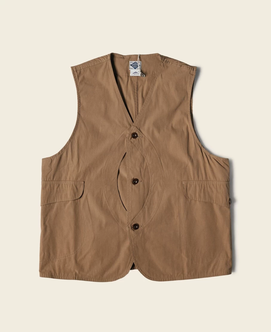 Bronson Men's Khaki Outdoor Vest with Game Pocket - Polyester Cotton Blend Hunting Vest