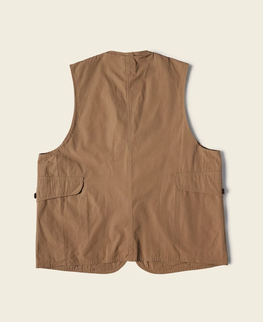 Bronson Men's Khaki Outdoor Vest with Game Pocket - Polyester Cotton Blend Hunting Vest