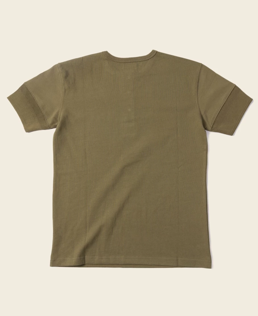 Bronson Men's Vintage Green Henley Short Sleeve T-Shirt