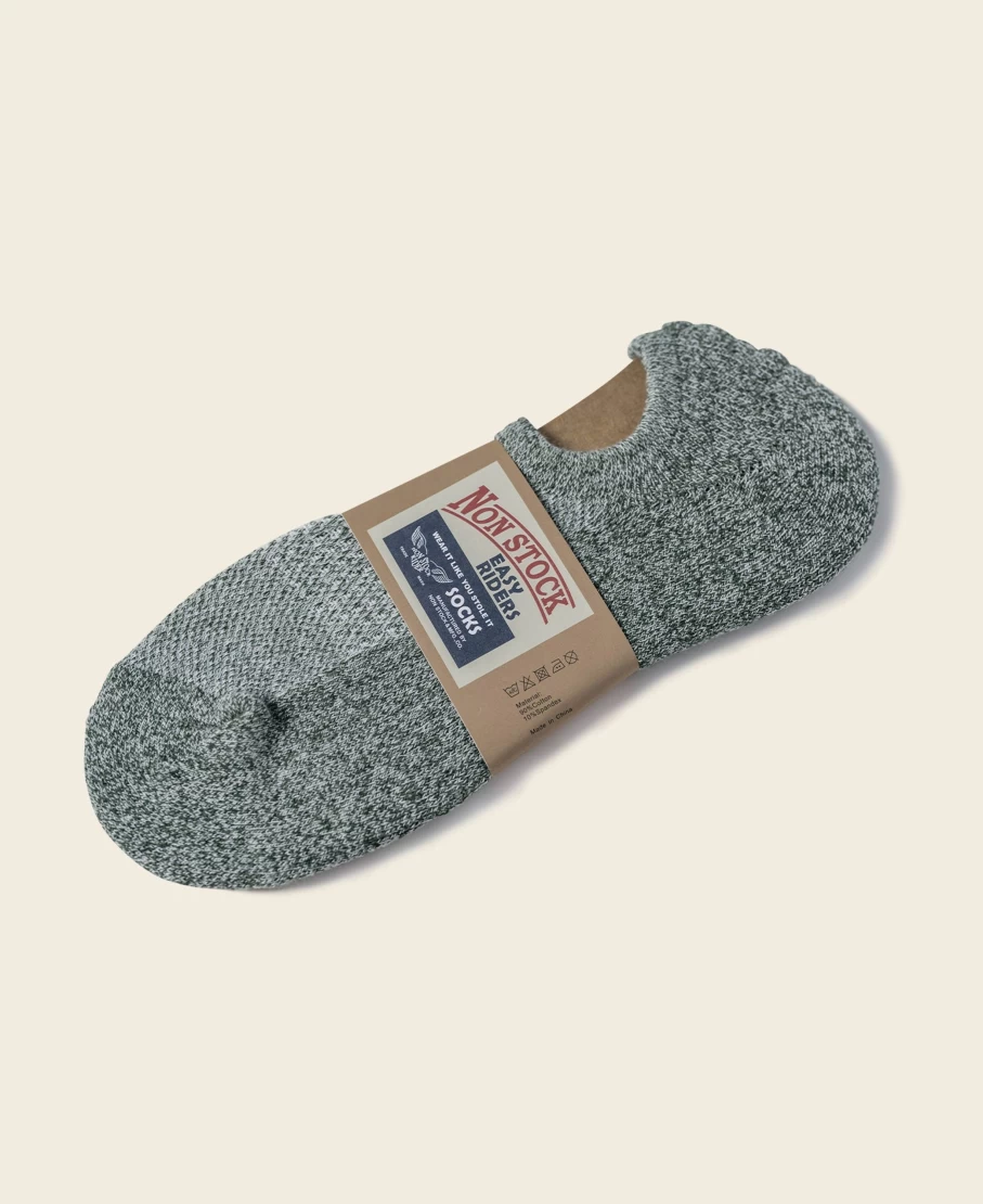 Bronson Men's Sage Green Colored Cotton No Show Socks
