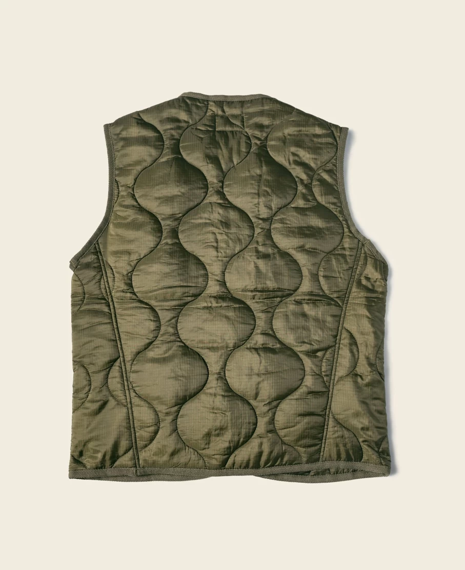 Bronson Men's Olive Military Quilted Ripstop Nylon Padded Vest