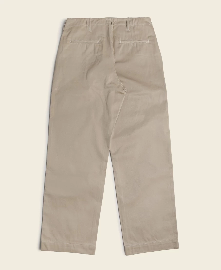 Bronson Men's 1950s US Army Officer Chino Trousers 14 Oz in Khaki - Vintage Military Style Pants