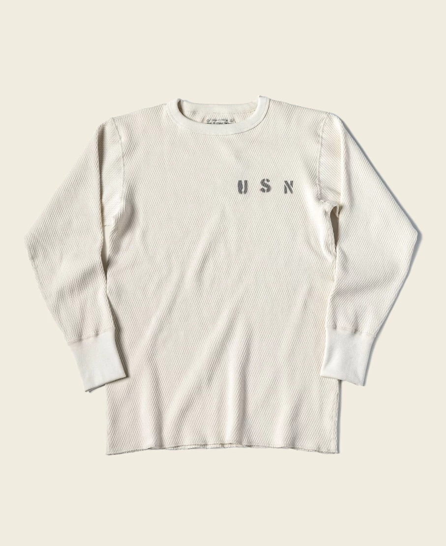 Bronson Men's Apricot Waffle Thermal Shirt - US Naval Raschel Knit Military Style Top