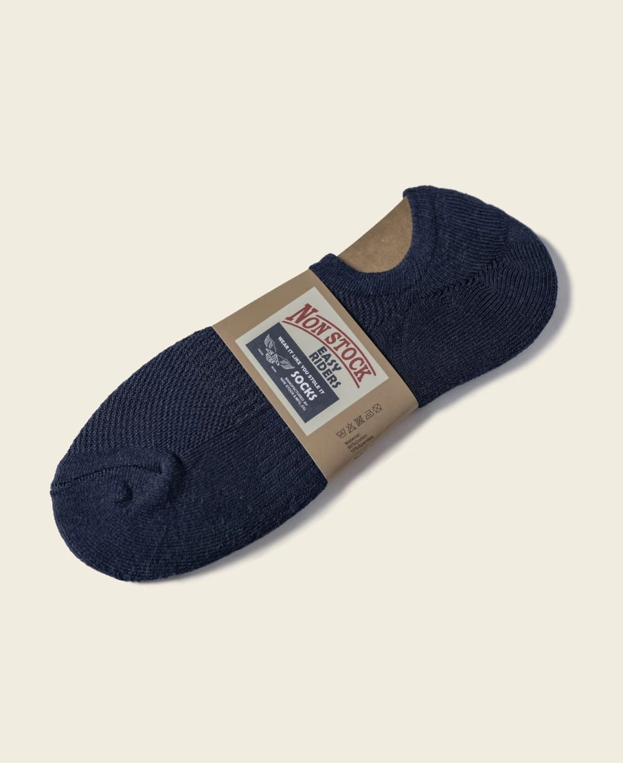Bronson Men's Navy Colored Cotton No Show Socks for Comfort & Breathability