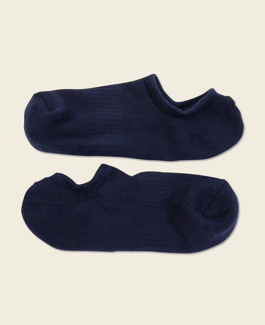 Bronson Men's Navy Colored Cotton No Show Socks for Comfort & Breathability