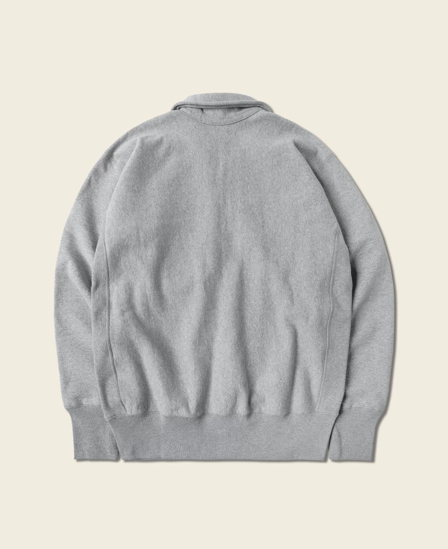 Bronson Men's 1950s USAAF Gray Reverse Weave Half-Zip Sweatshirt Vintage Military Style