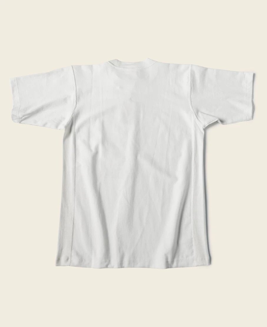 Bronson Men's White Devil-Dog Logo Print Reverse Weave T-Shirt