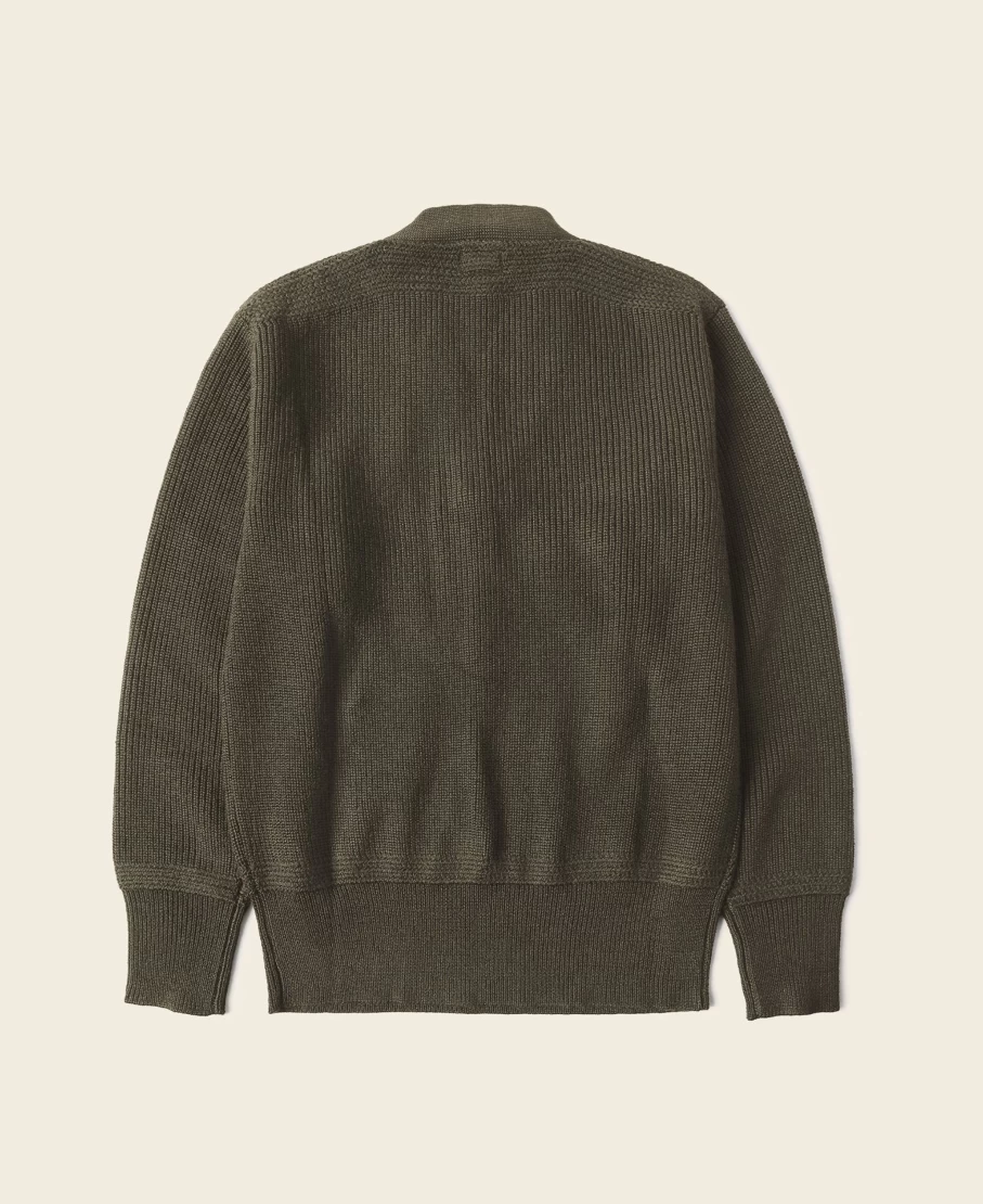 Bronson Men's Olive USAAF Type A-1 V-Neck Mechanic Sweater