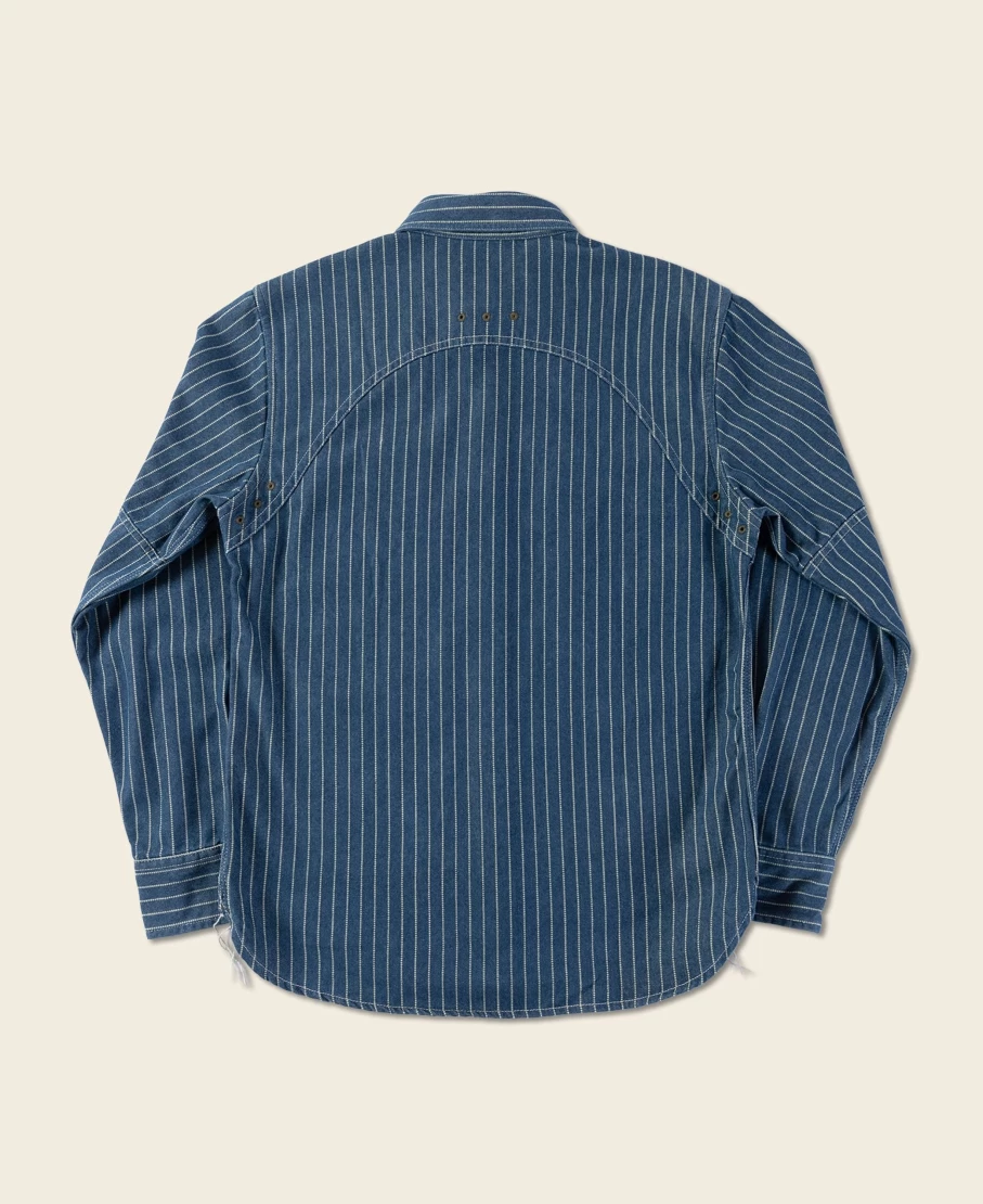 Bronson Men's Indigo Wabash Work Shirt - 9 Oz Vent Hole Denim Shirt for Men