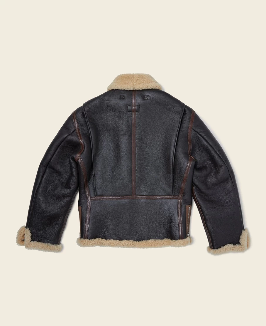 Bronson Men's Brown B-6 Flight Jacket – Vintage USAF Style Leather Bomber Jacket