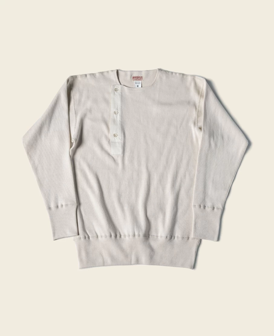 Bronson Men's Apricot Henley Shirt - 14 Oz Side Closure Button-Up Top