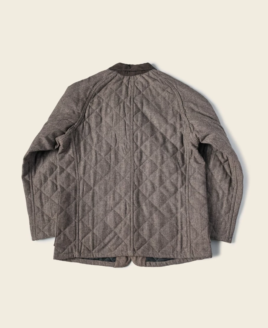 Bronson Men's Flaxen Herringbone Wool-Polyester Blend Quilted Chore Jacket