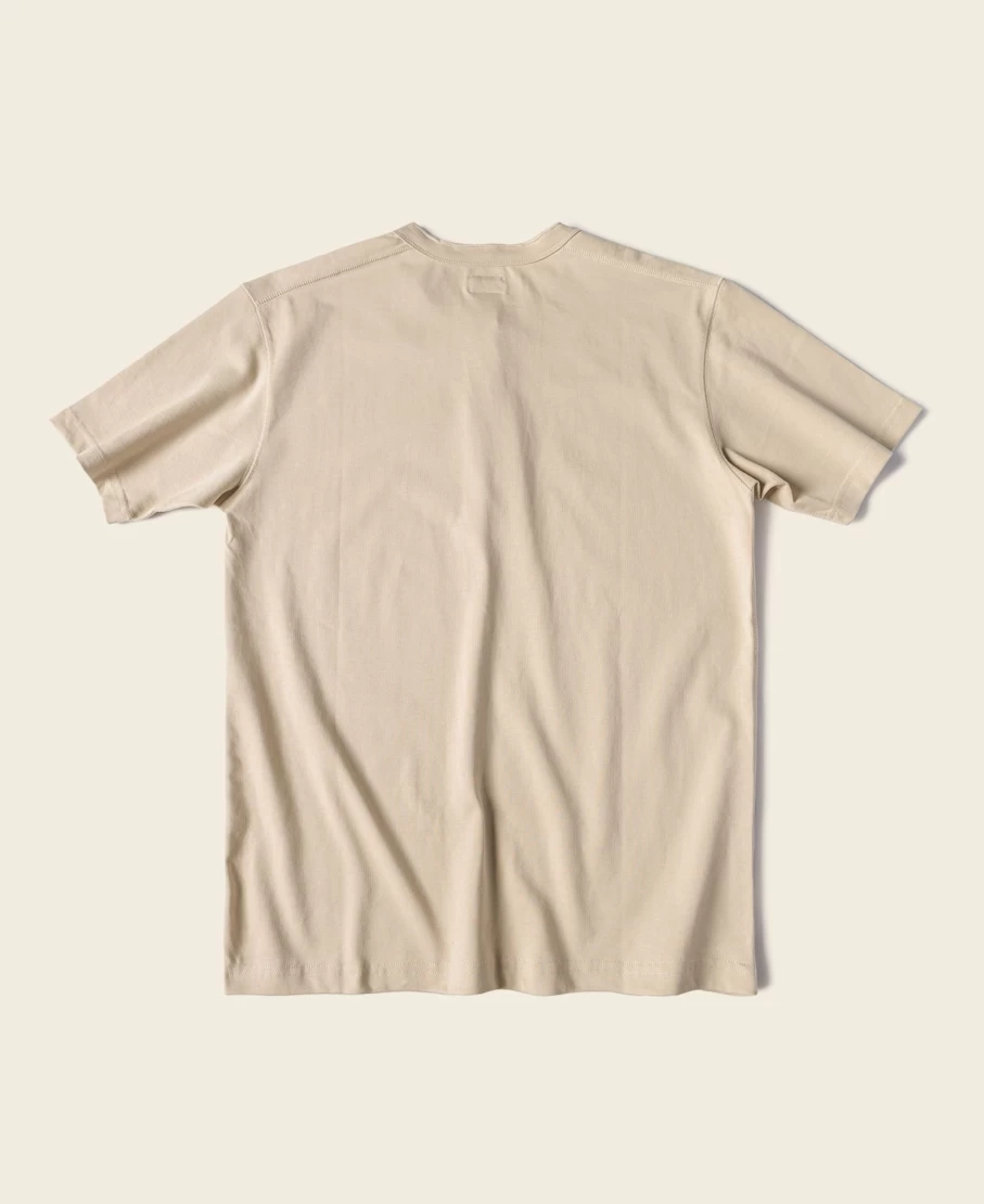 Bronson Men's Apricot Cotton Short Sleeve Henley T-Shirt - 10.6 Oz Comfort Fit Casual Top