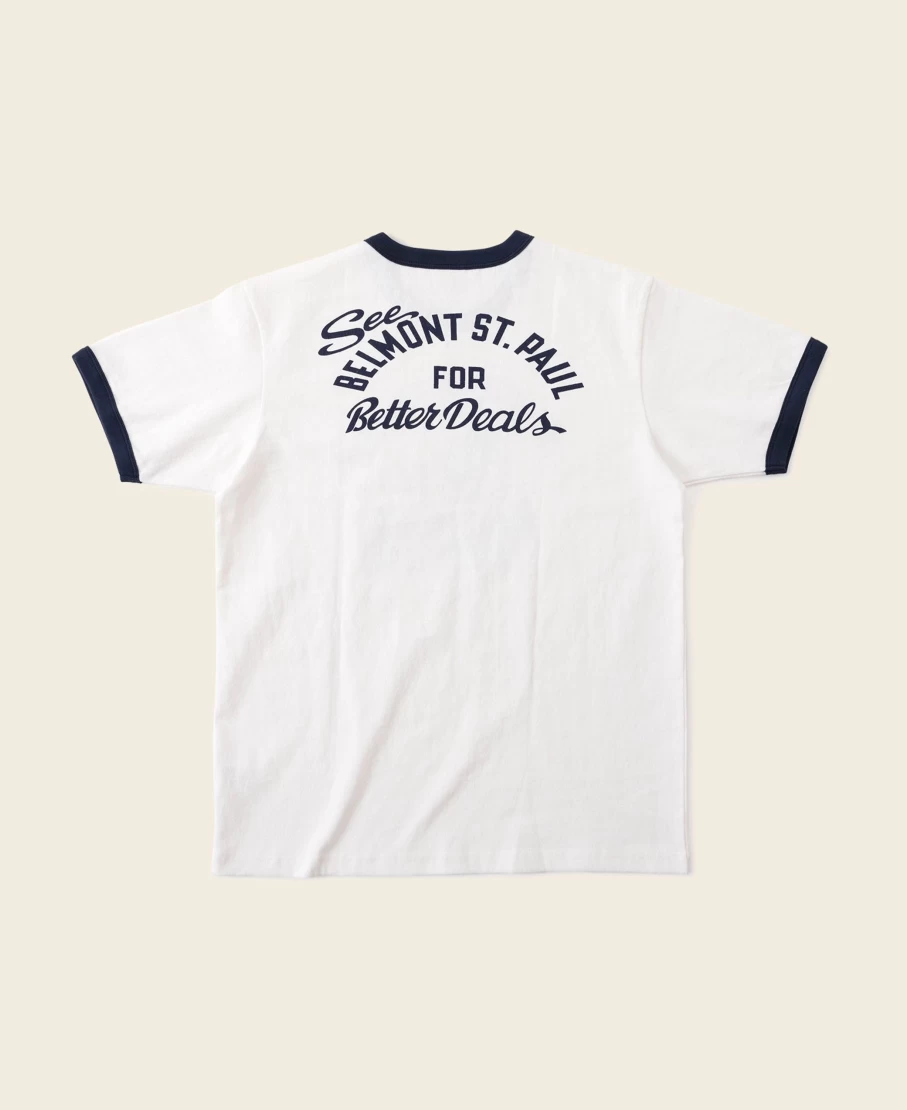 Bronson Men's White Retro Motorcycle Rider Graphic T-Shirt - Vintage Biker Tee