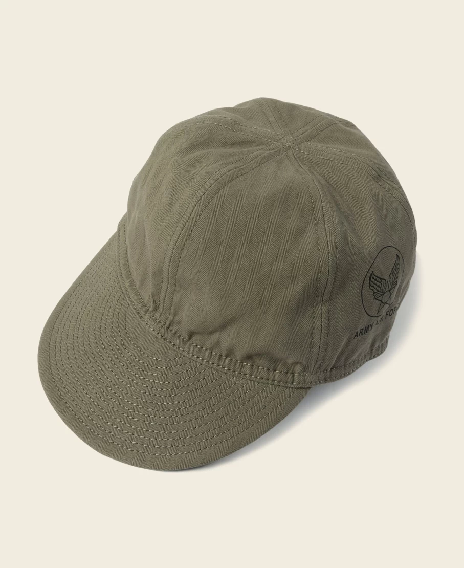 Bronson Men's Olive A-3 Cap - WWII USAF Style Military Hat
