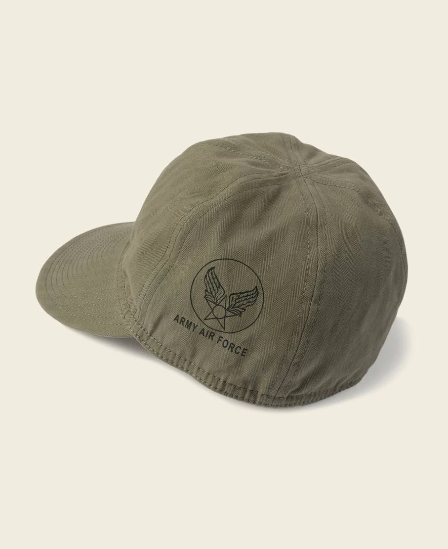Bronson Men's Olive A-3 Cap - WWII USAF Style Military Hat