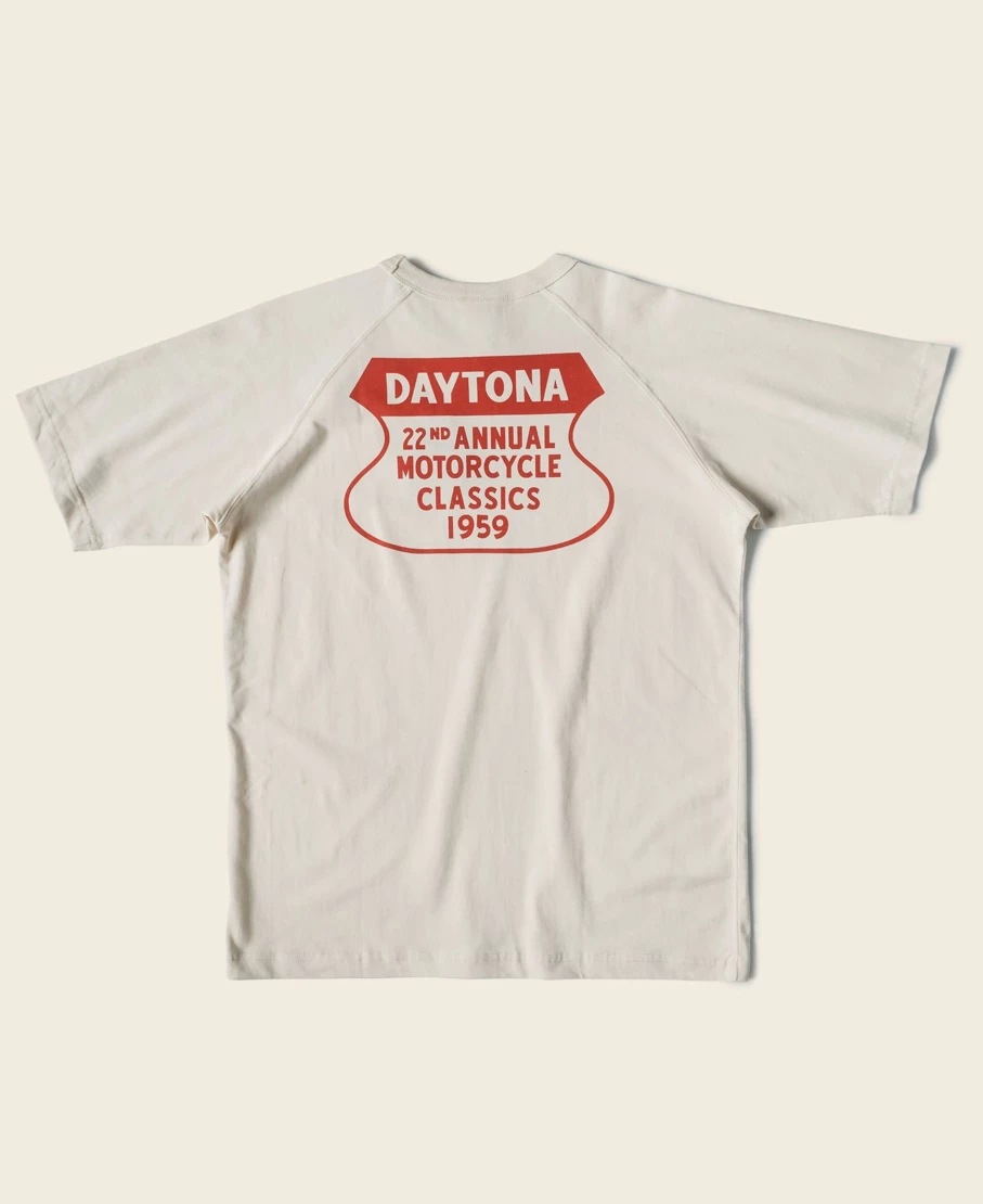 Bronson Men's Apricot Retro Motorcycle Rider Graphic Raglan Sleeve T-Shirt