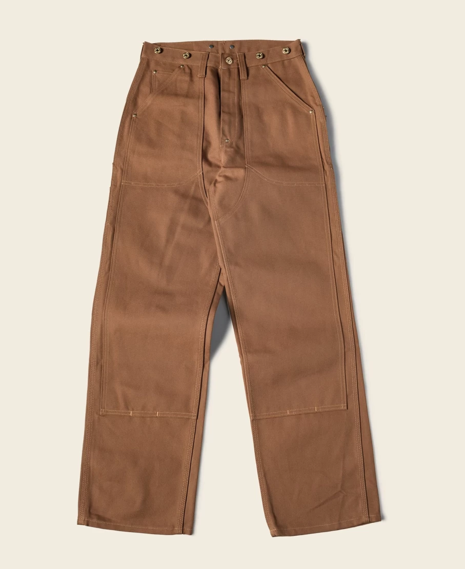 Bronson Men's Heavy Duty Brown Canvas Double Knee Work Pants
