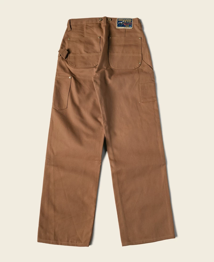 Bronson Men's Heavy Duty Brown Canvas Double Knee Work Pants