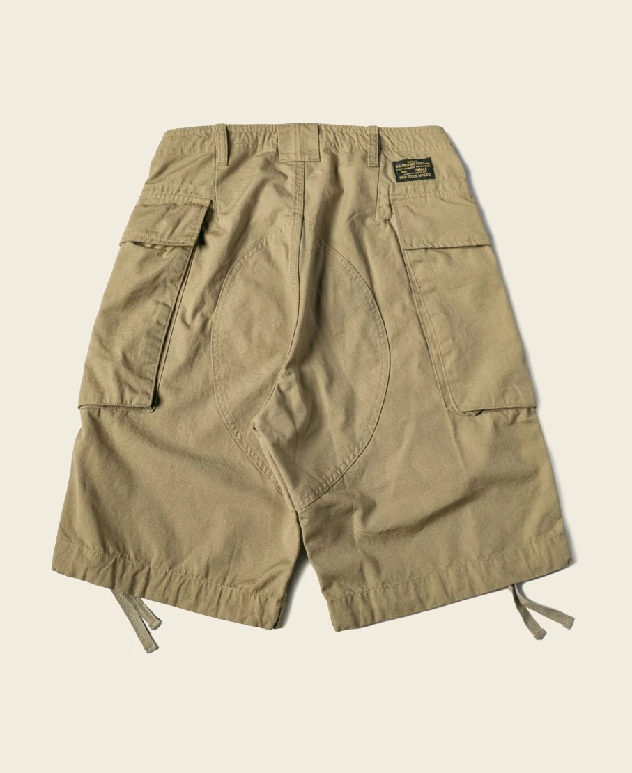 Bronson Men's 8.5 Oz Khaki Cotton Ripstop Cargo Shorts – Durable Tactical Outdoor Shorts